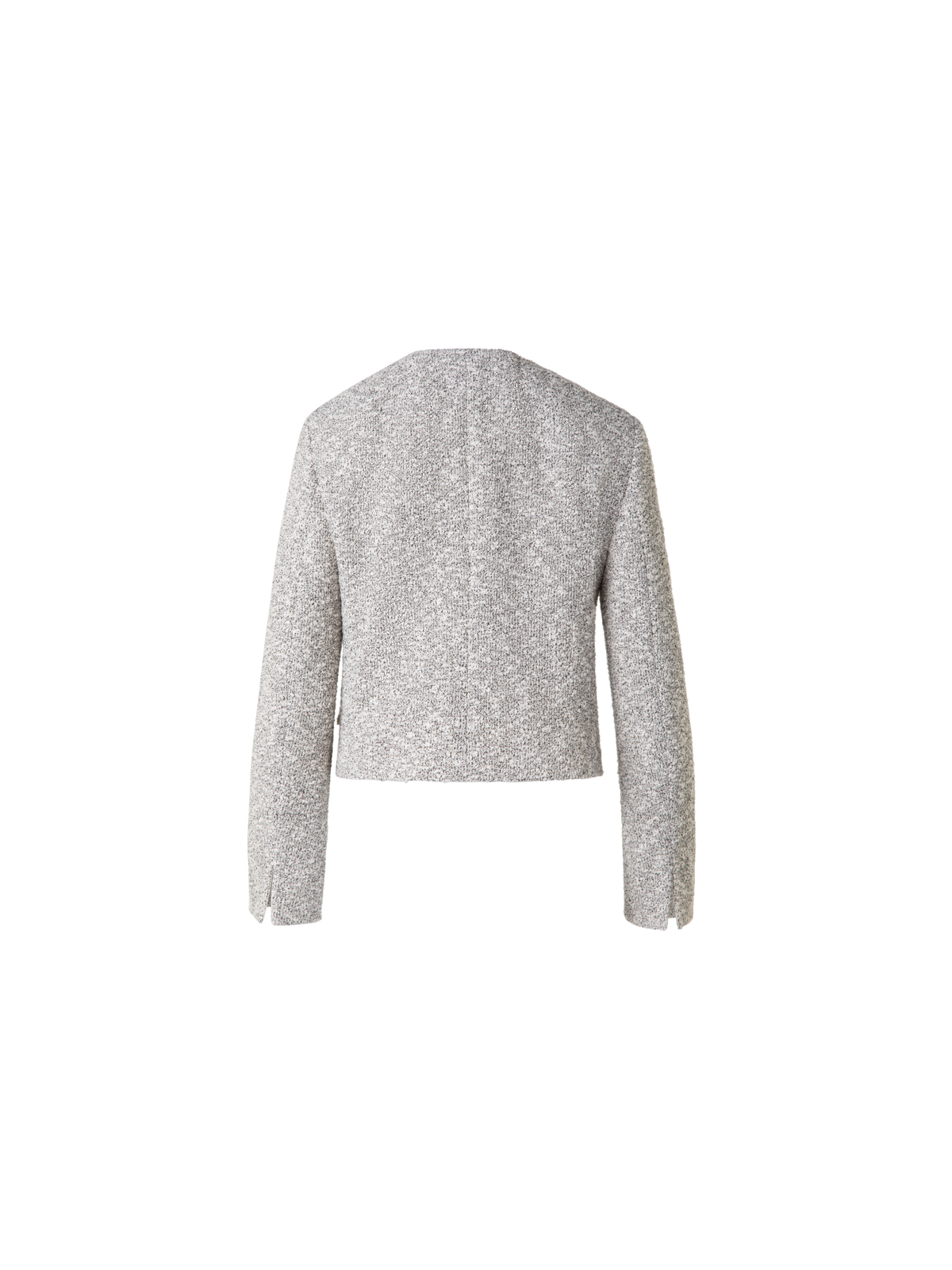 Designer Cropped Bouclé Tweed Jacket - grey