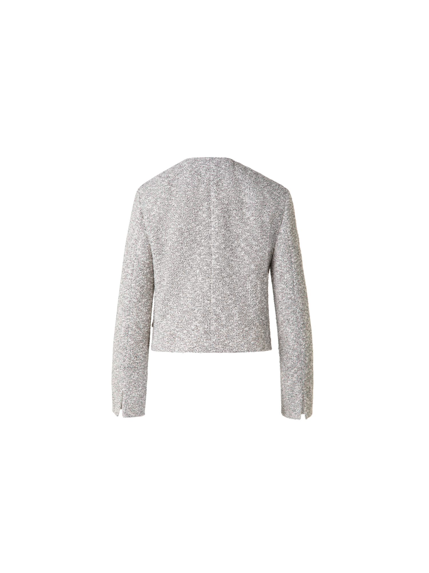 Designer Cropped Bouclé Tweed Jacket - grey