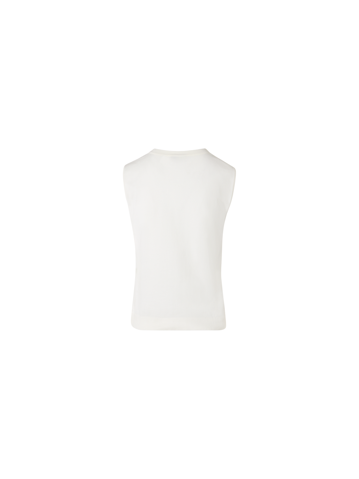 Designer Sleeveless Sea Island Cotton Knit Top - ecru