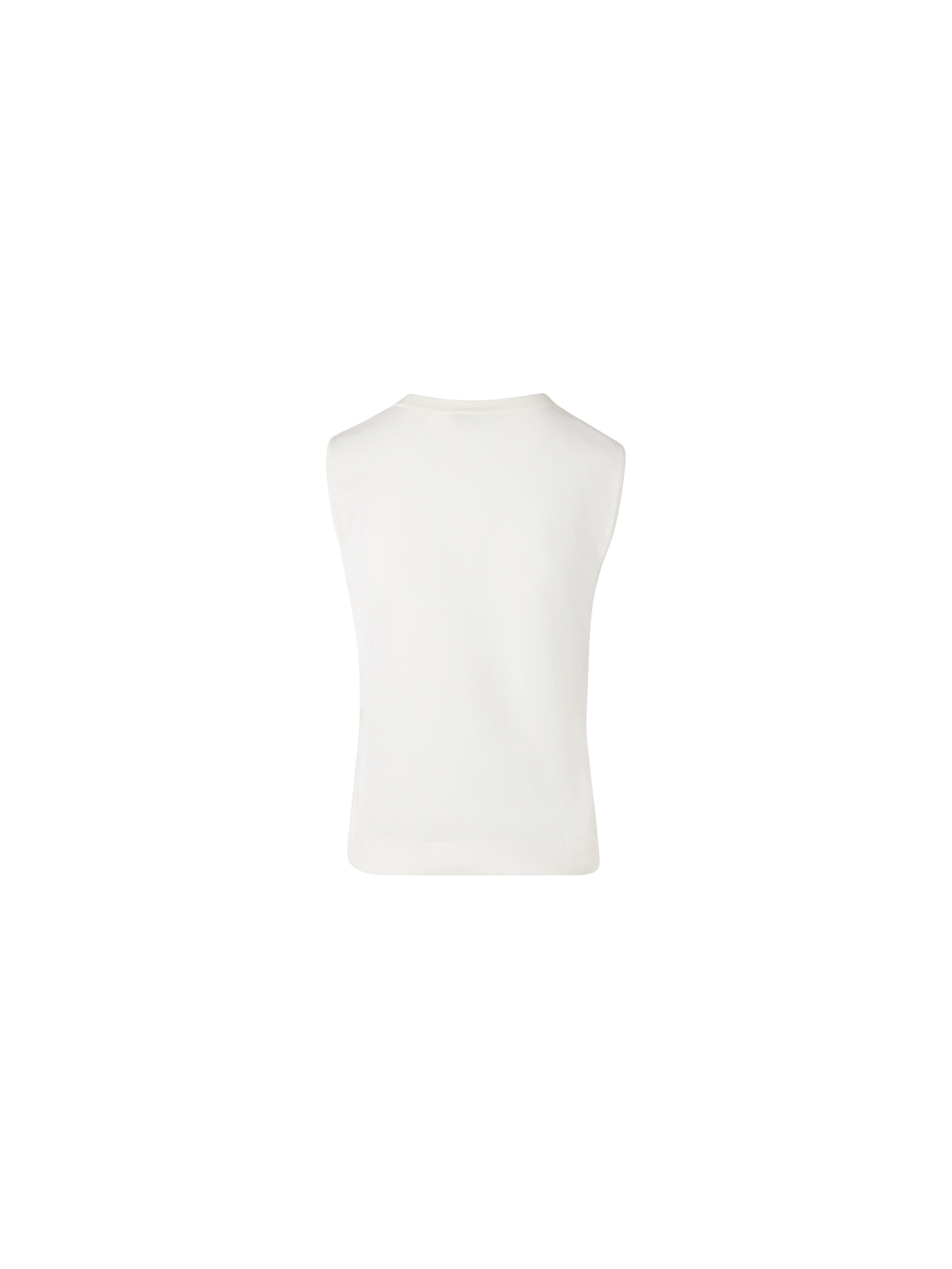 Designer Sleeveless Sea Island Cotton Knit Top - ecru