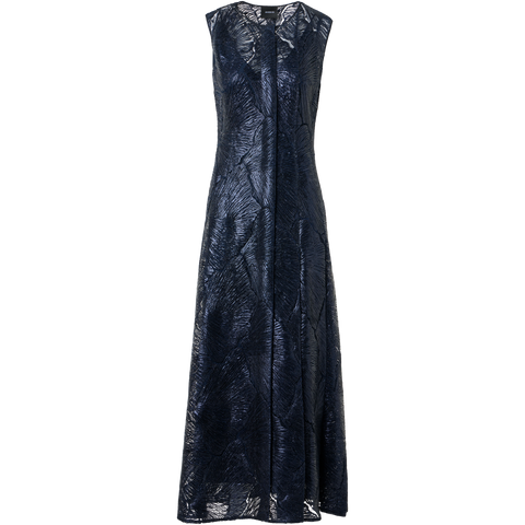 Lacquered Sea Fan Lace Midi Dress