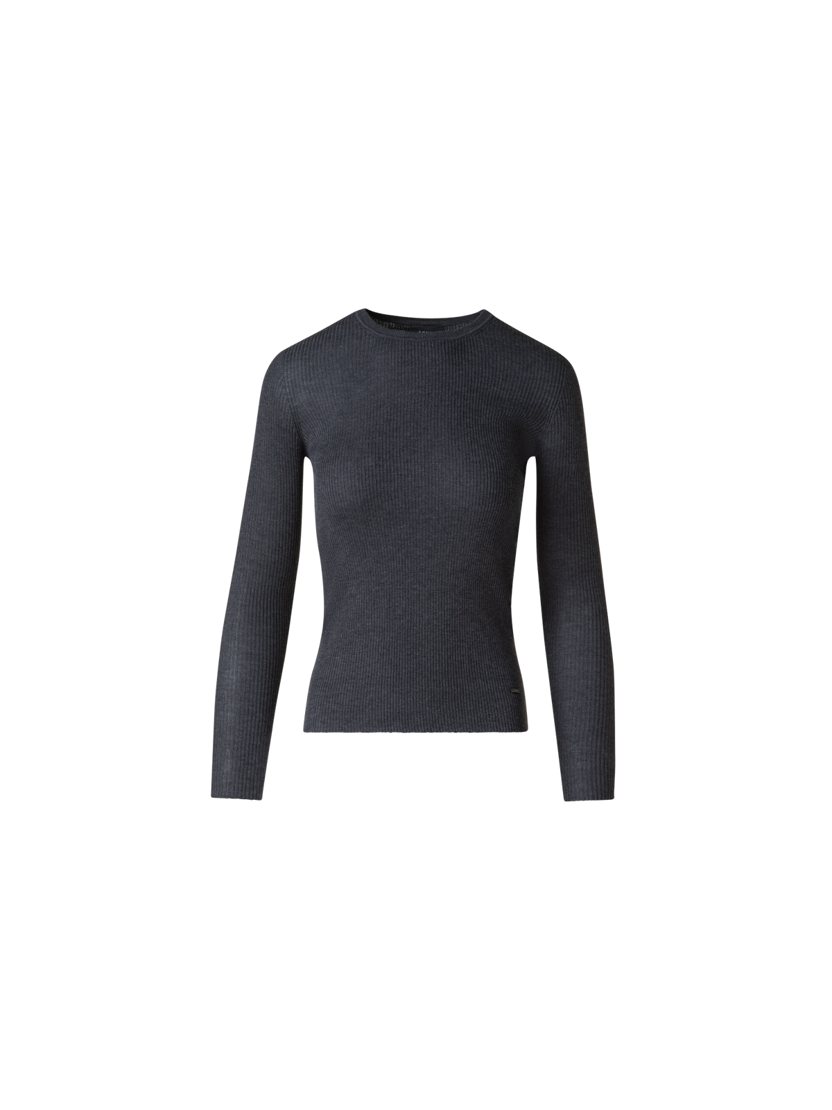 Designer Seamless Silk Cotton Knit Sweater - grey