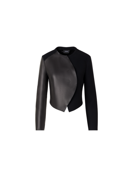 Designer Hynora Jacket in Wool-Crêpe Double-Face - black