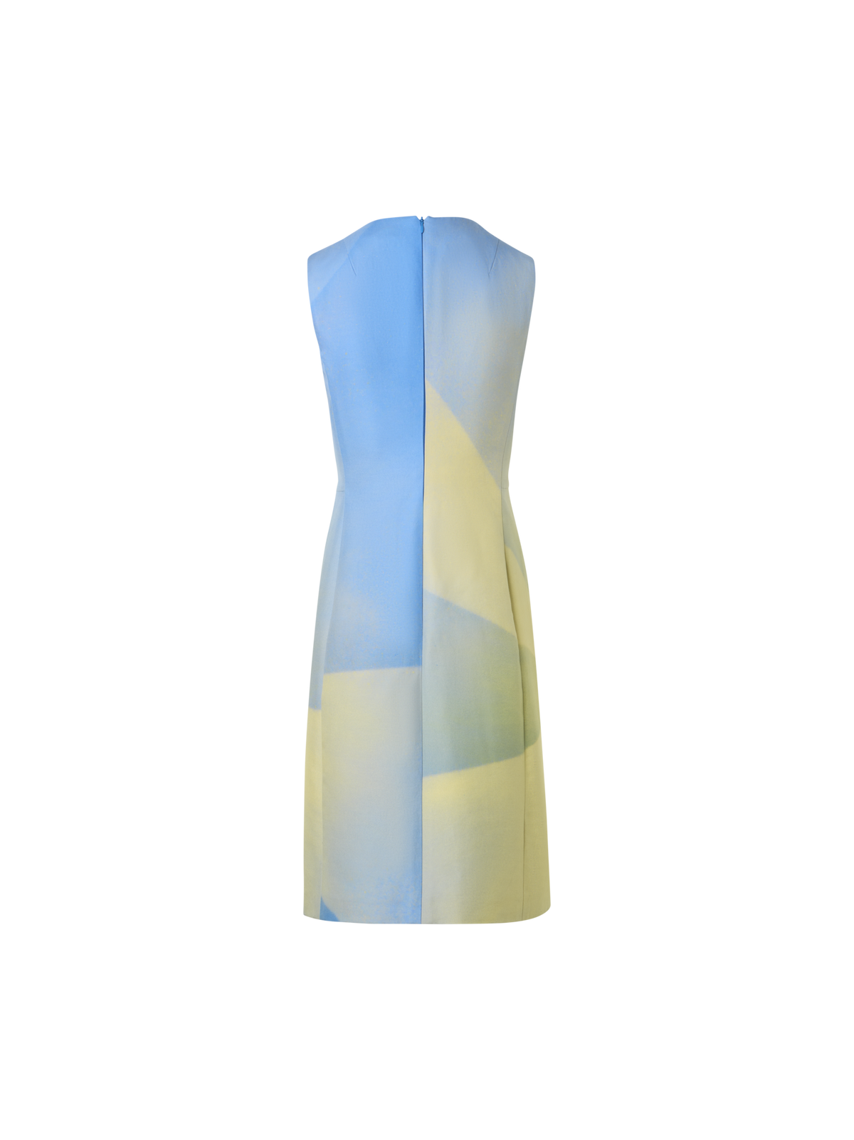 Designer Silk Cotton Double-Face Dress with Sunbeam Print - blue - multicolor - yellow