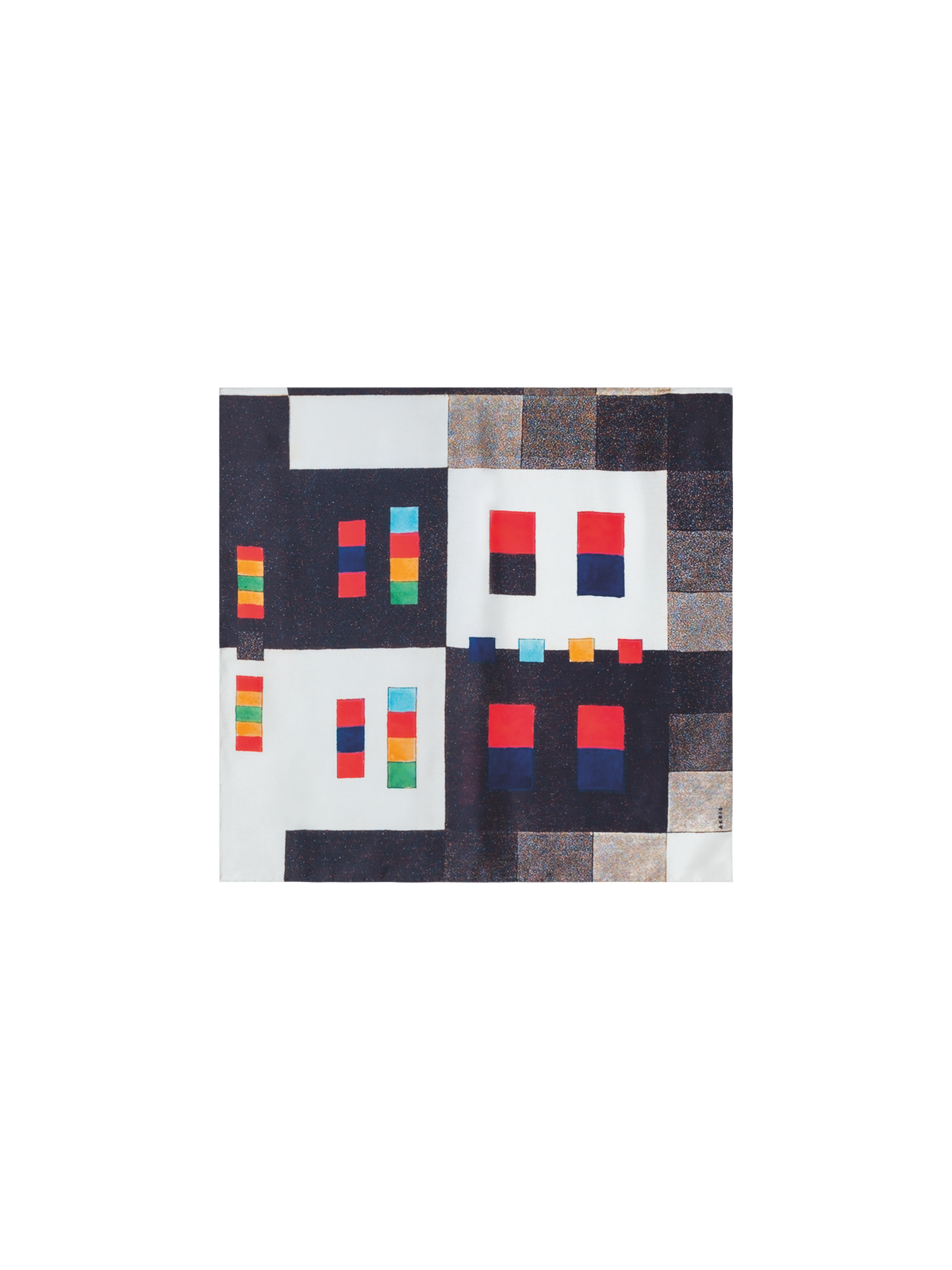 Designer Scarf in Silk with Colorama Print - multicolor