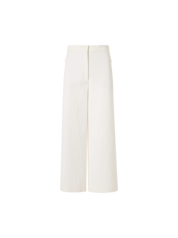 Designer Filip Wide-Leg Pants in Cotton-Stretch Denim - ecru