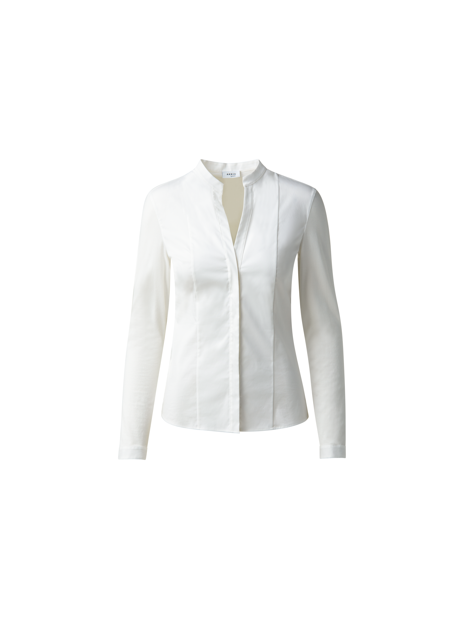 Designer Fabric-mix Blouse - white