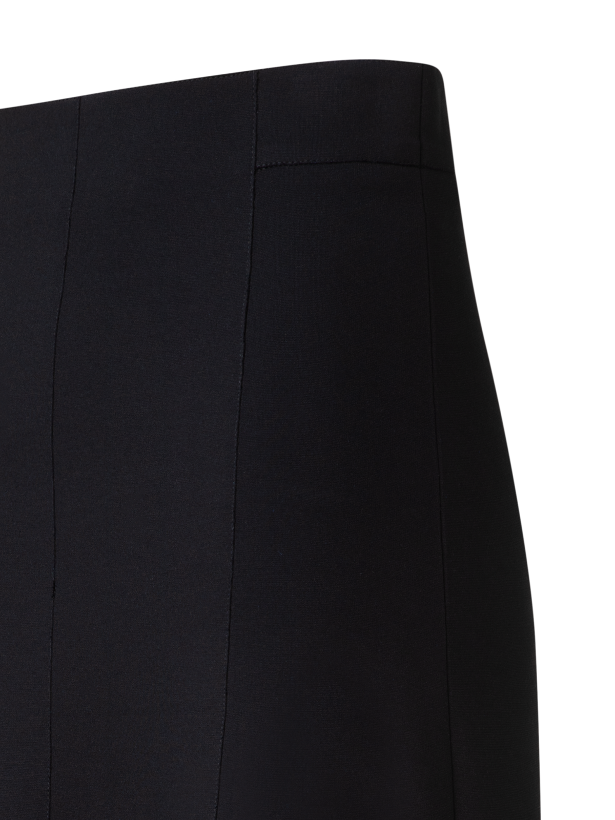 Designer Jersey Midi Skirt with Wave Lace - black