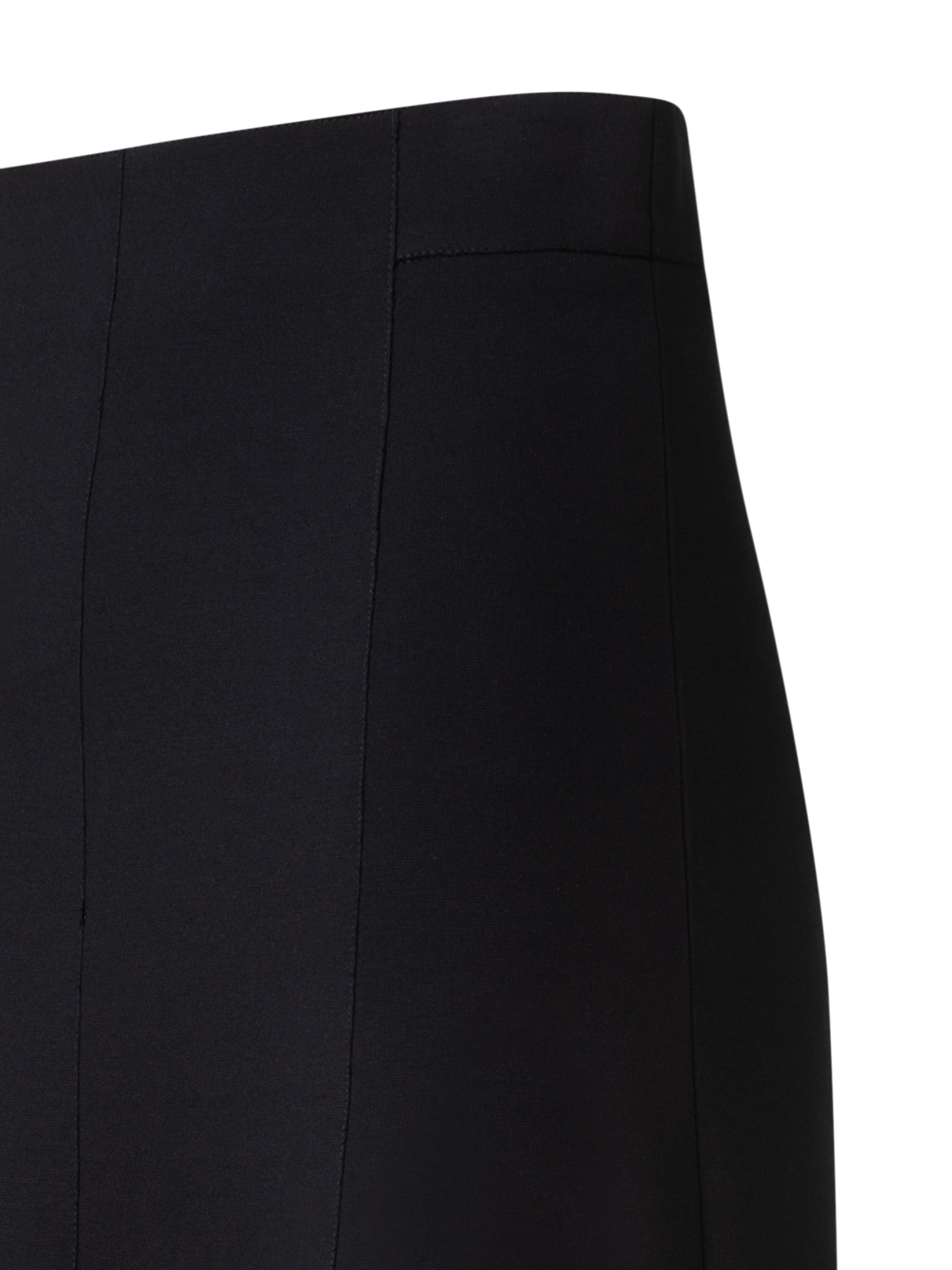 Designer Jersey Midi Skirt with Wave Lace - black