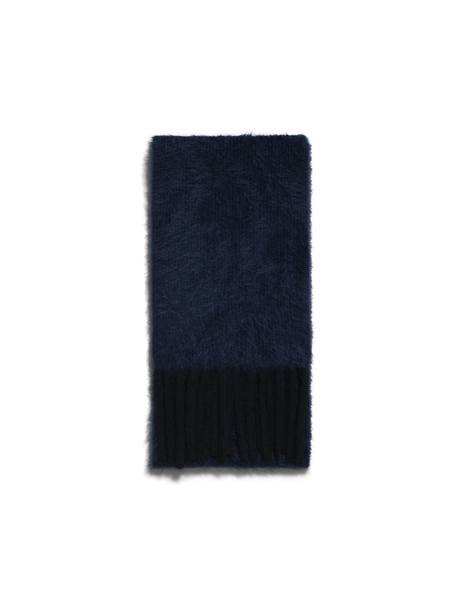 Designer Bi-Color Cloud Cashmere Scarf with Fringes - navy