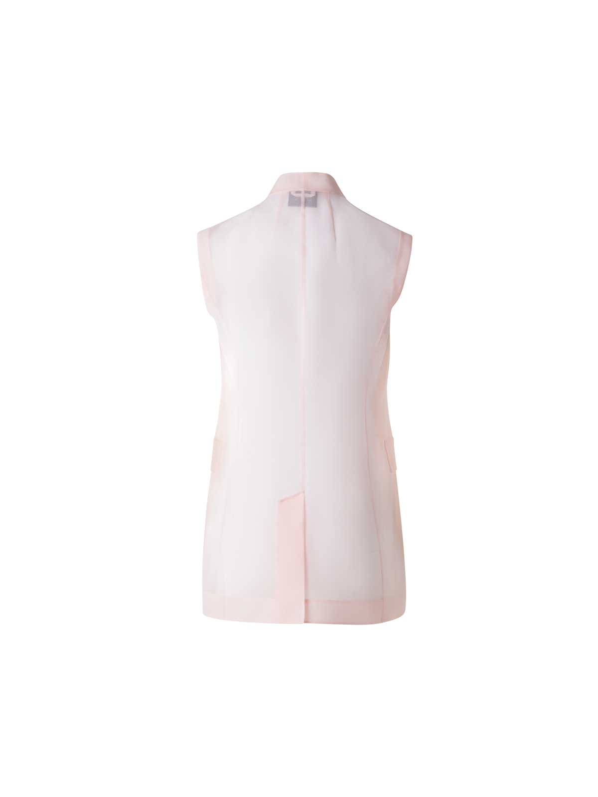 Designer Sheer Silk Organza Gilet - pastel - pink