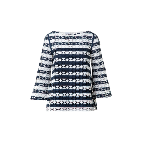 Top in Stripe Embroidery