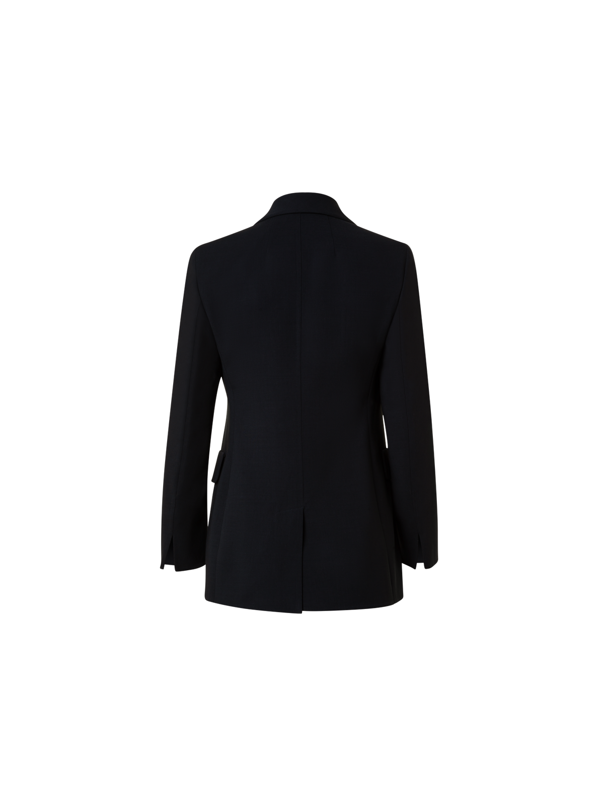 Designer Long Jacket in Wool Double-Face - black