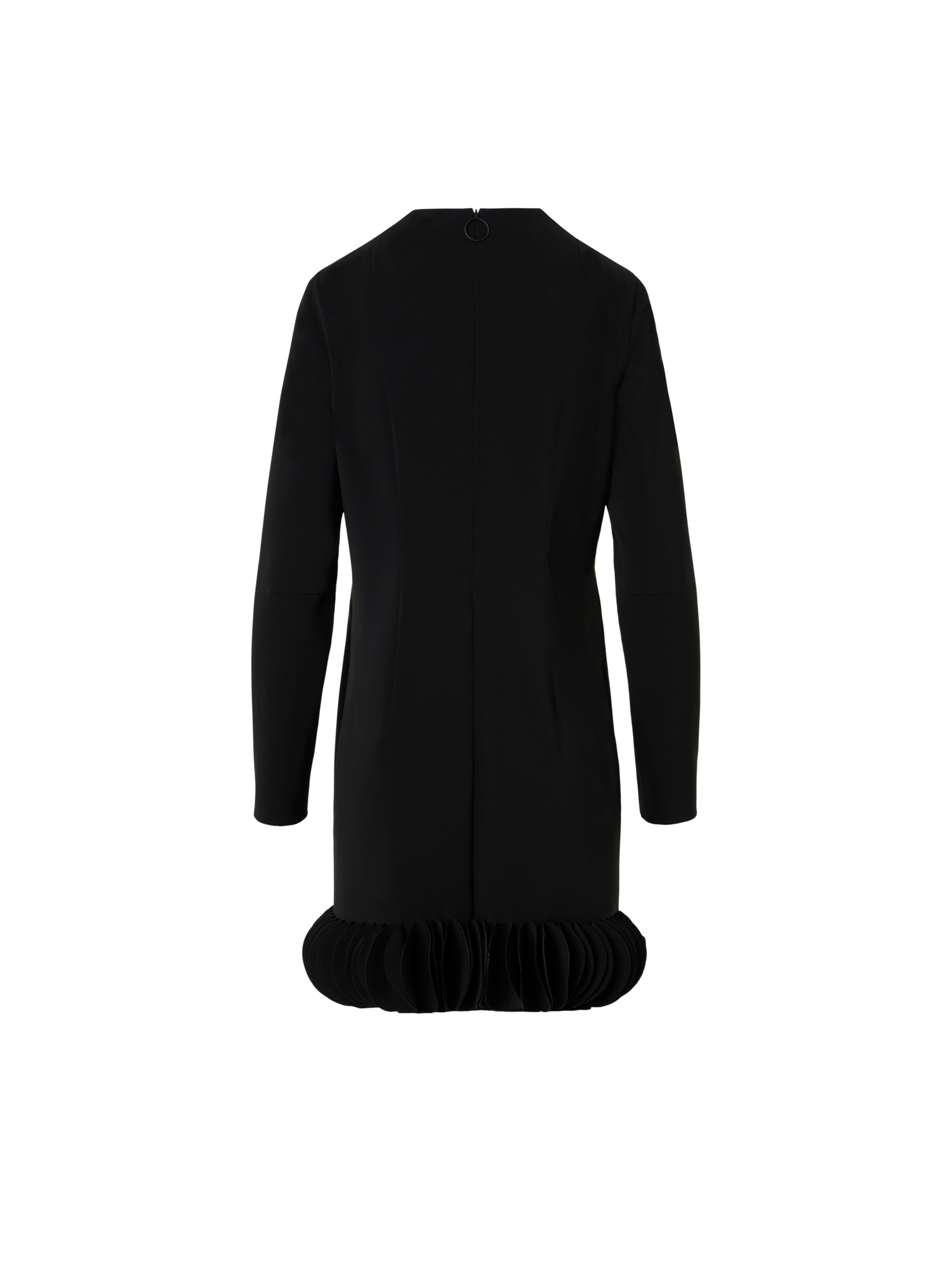 Designer 3D Dot Hem Lasercut Crêpe Dress - black