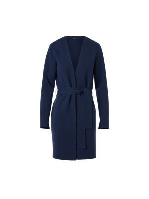 Designer Reversible Cashmere Double-Face Long Cardigan - black - navy