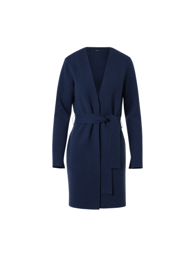 Designer Reversible Cashmere Double-Face Long Cardigan - black - navy