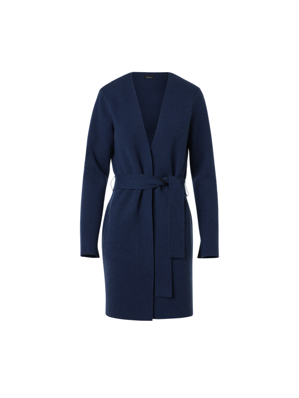 Designer Reversible Cashmere Double-Face Long Cardigan - black - navy