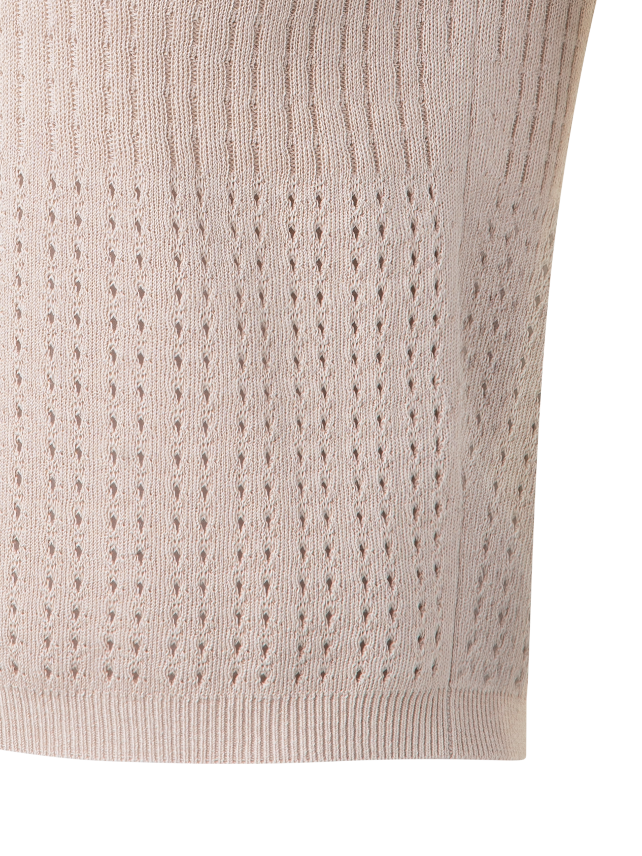 Designer Knit Top in Silk Cotton Ajouré - neutral - pastel - beige