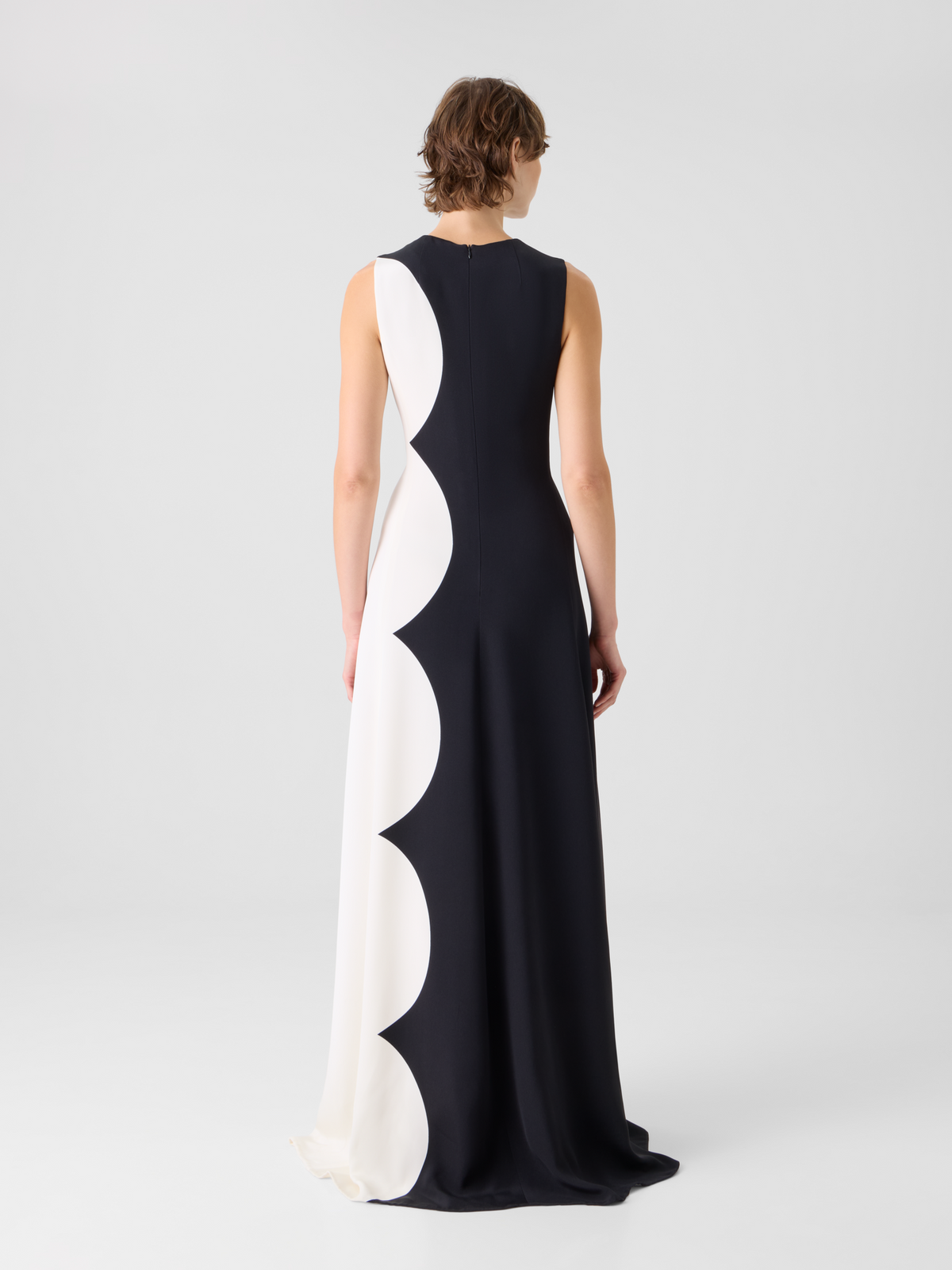 Designer Silk Gown with Cloud Print - multicolor #editorial