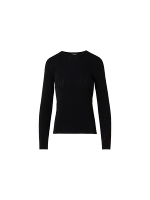 Designer Long-Sleeve Dance Movement Jacquard Knit Sweater - black