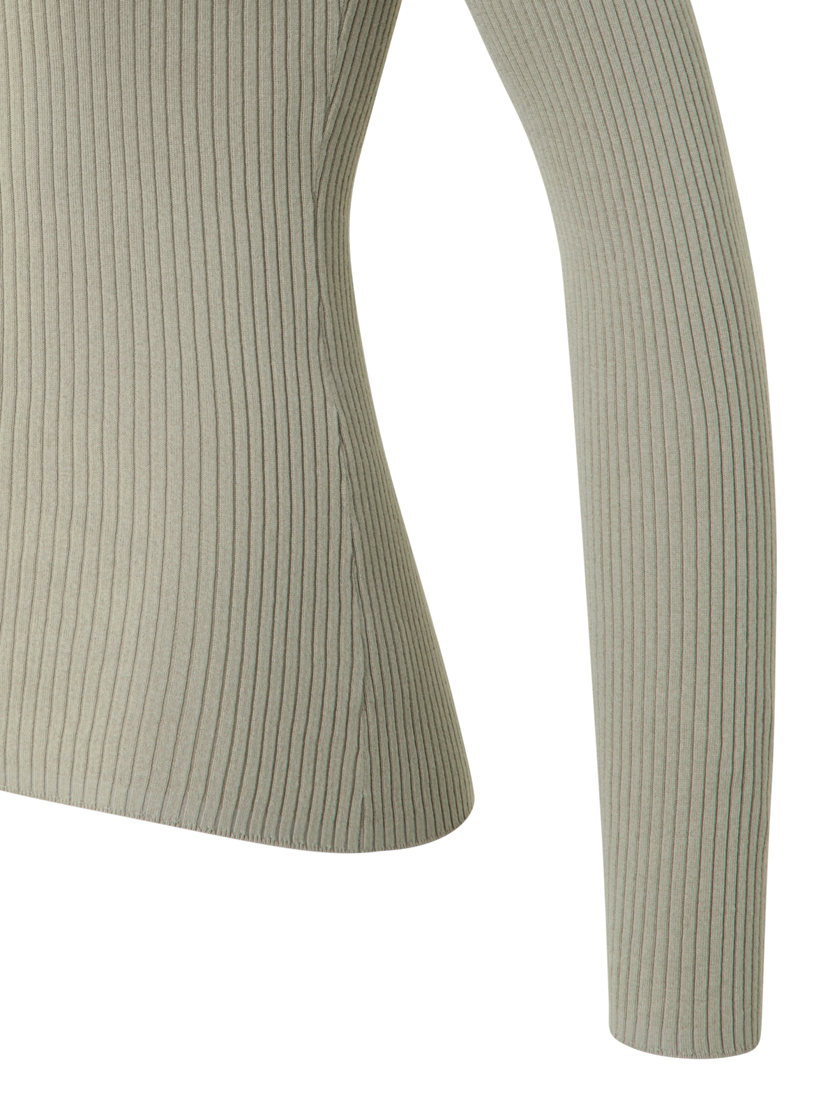 Designer Knit Top in Twisted Cotton Rib - neutral - green