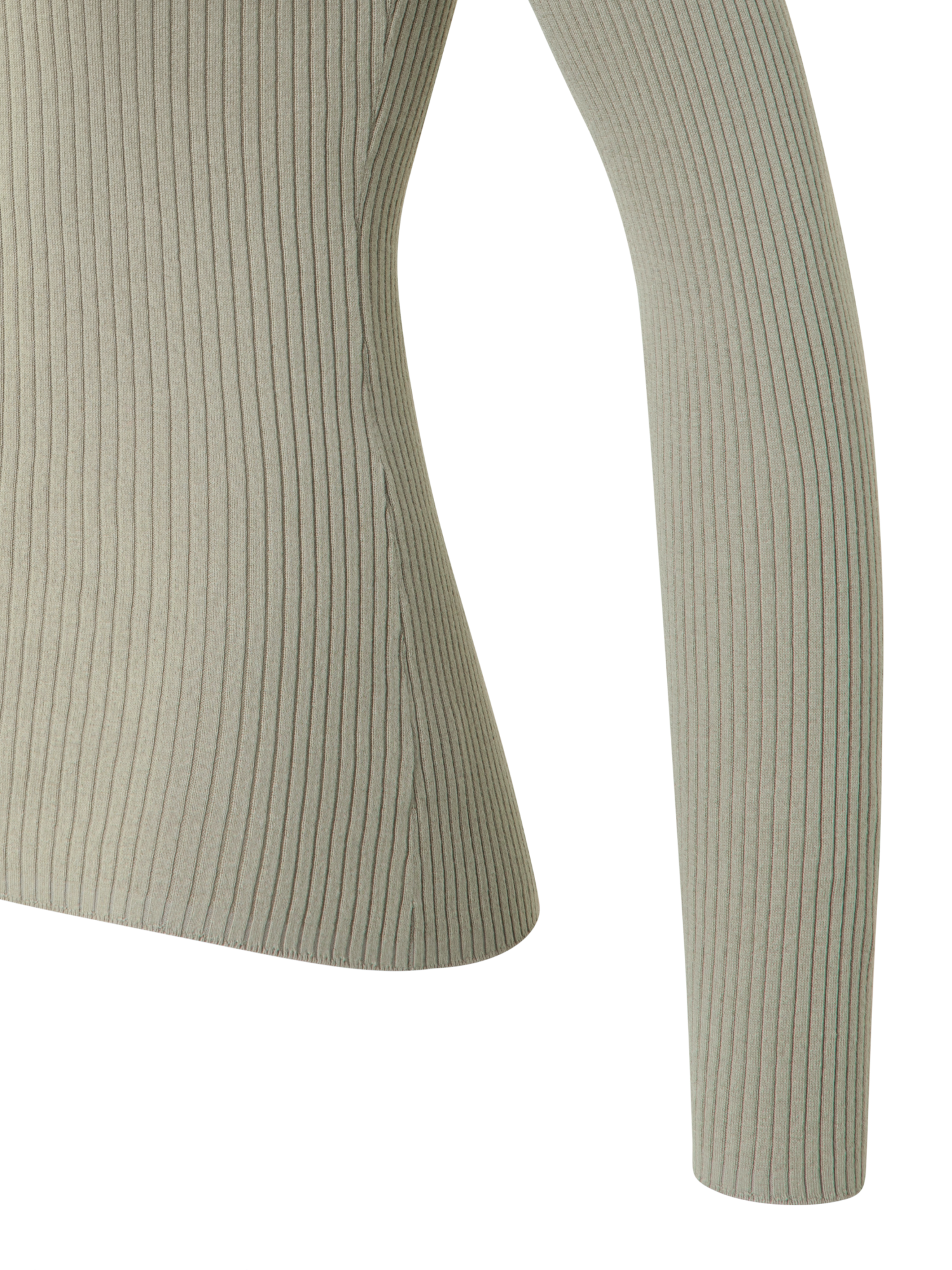 Designer Knit Top in Twisted Cotton Rib - neutral - green