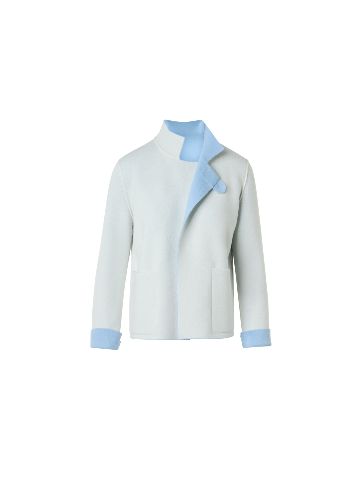 Designer Reversible Cashmere Double-Face Jacket - blue - ecru