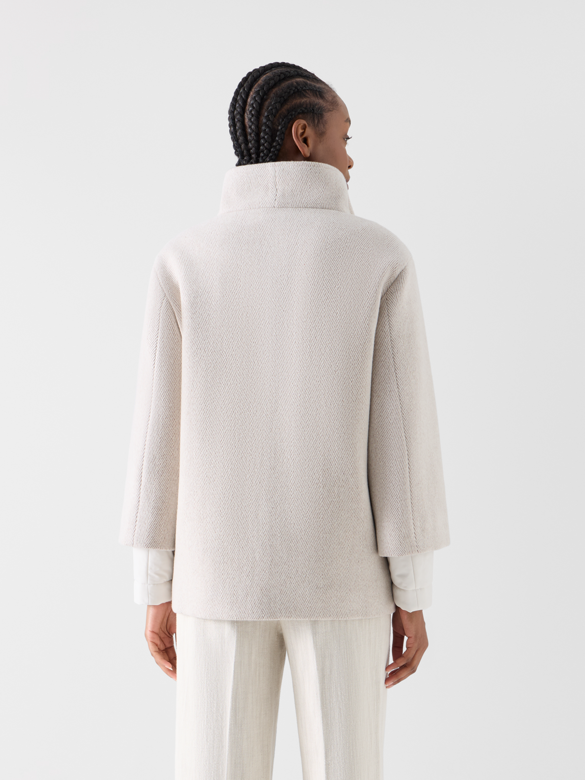 Designer Two-in-One Coat with Dot Quilt Layer - beige 