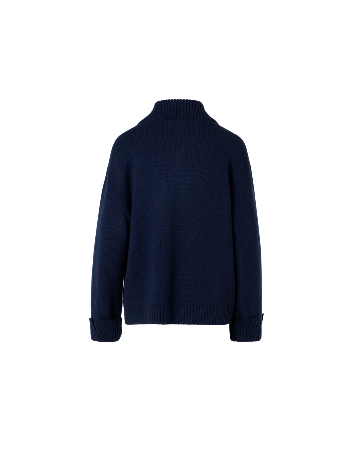Designer Chunky Yak Knit Sweater - navy
