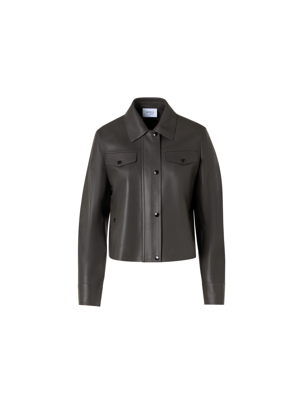 Designer Long-Sleeve Signature Pin Dot Lamb Nappa Leather Motorbike Jacket - green