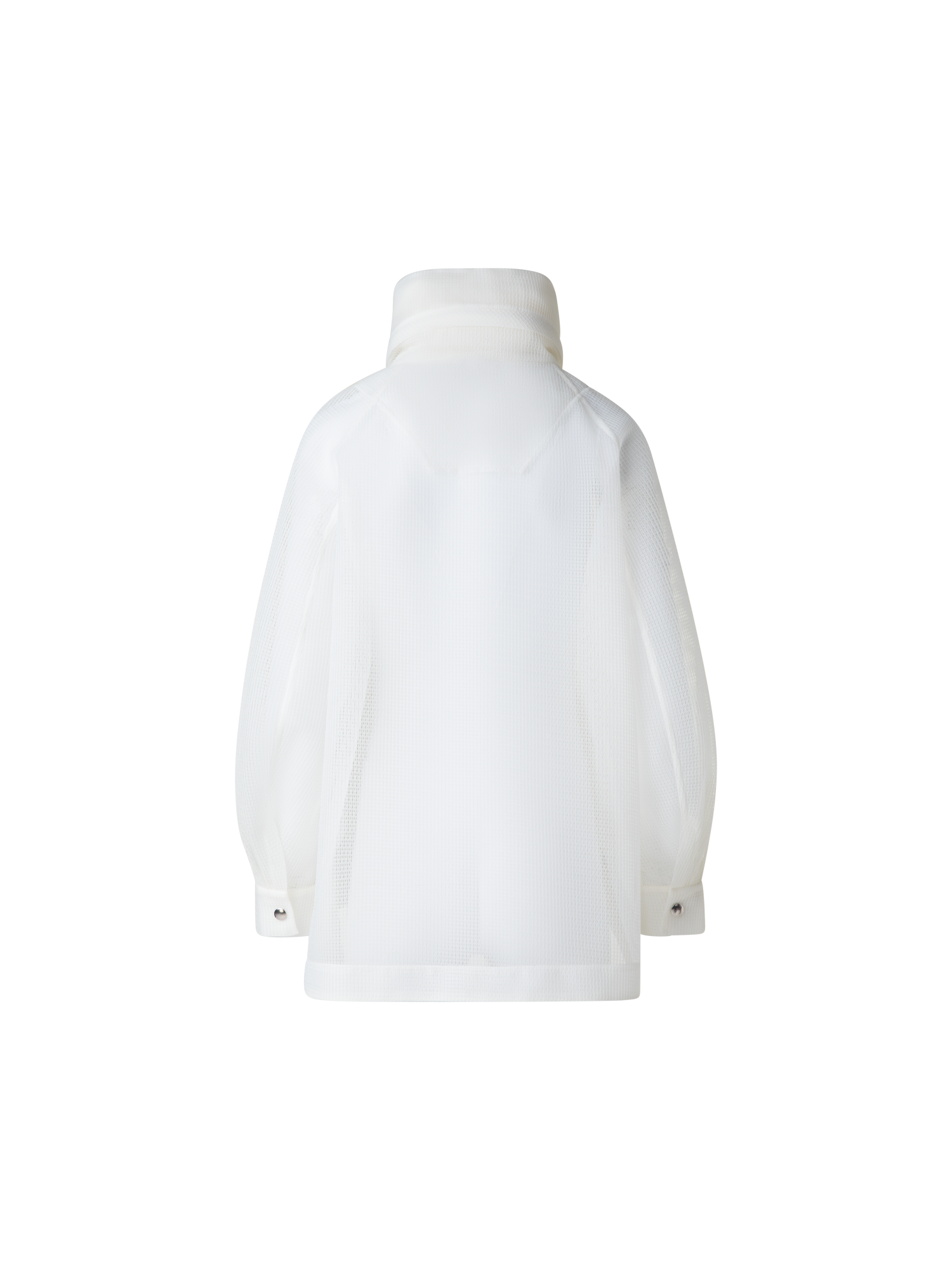 Designer Water Repellent Parka in Sheer Techno-Grid - neutral - white