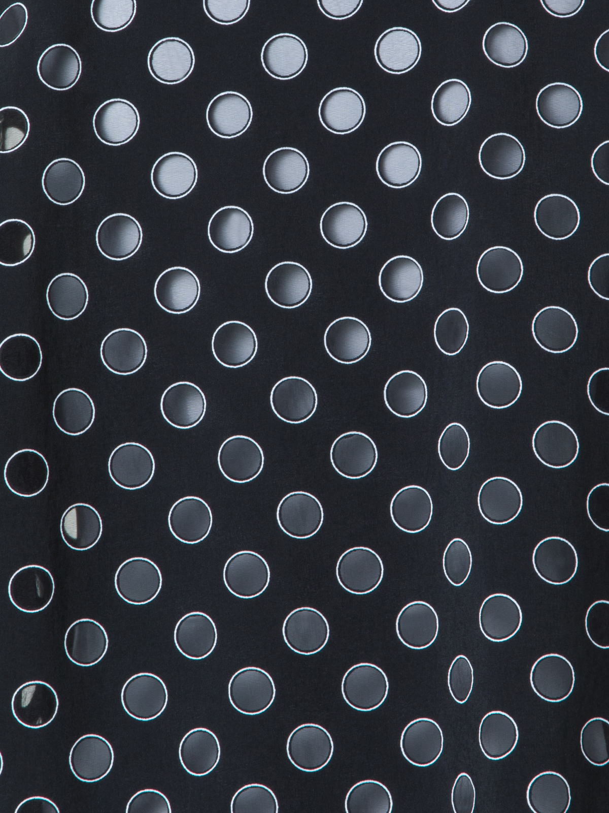 Designer Cropped Shirt Blouse with Sheer Polka Dots - black