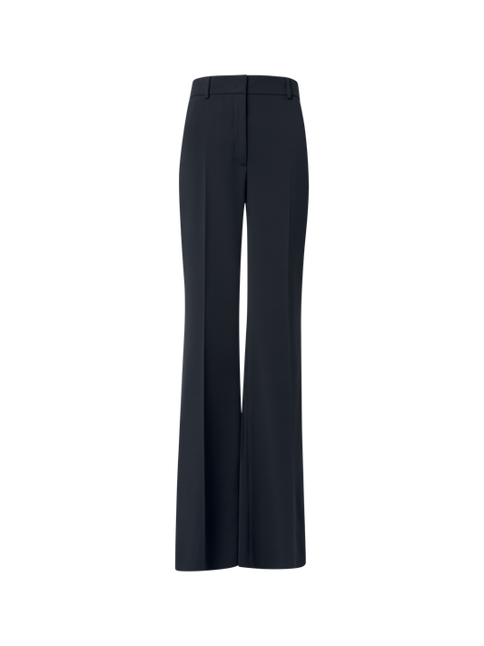 Designer Wide Straight Silk Pants - black - neutral