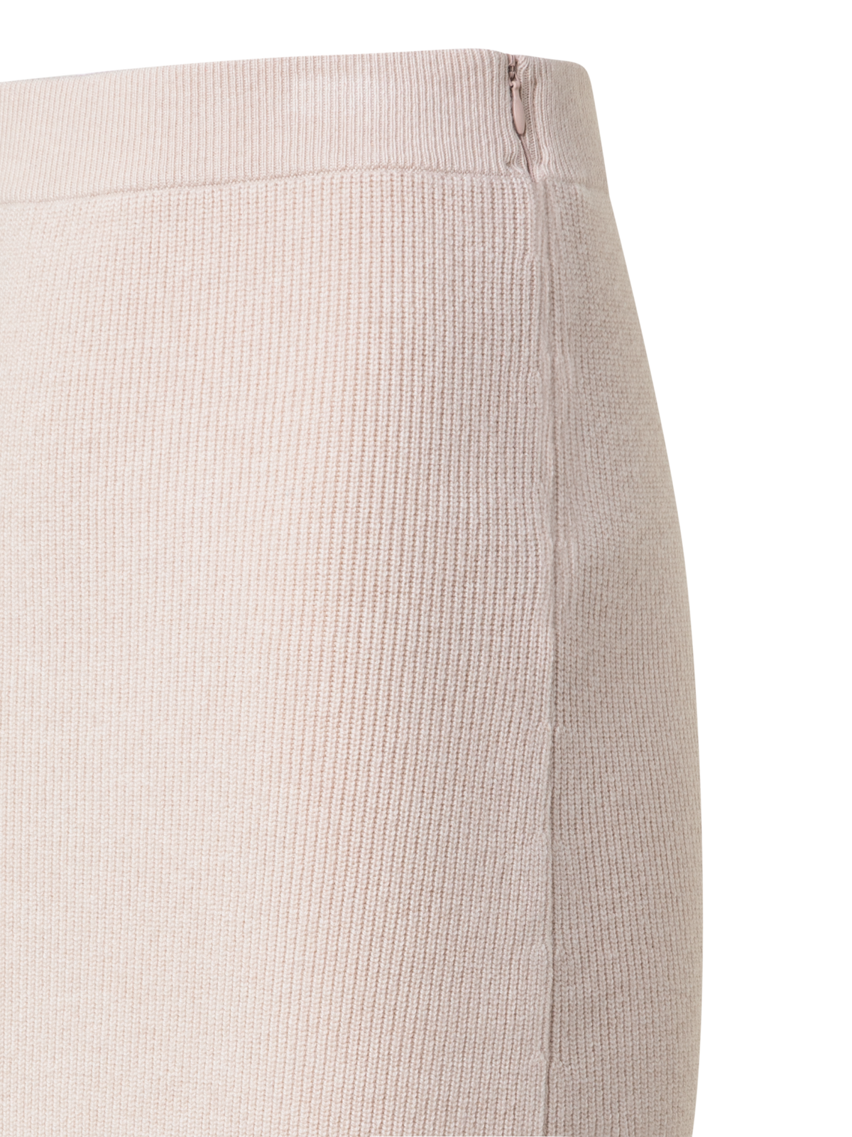 Designer Midi Knit Skirt in Ribbed Cashmere - neutral - beige