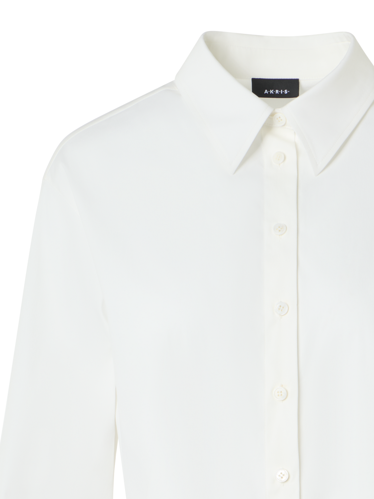 Designer Oversize Cotton Blouse with Poligon Patchwork - ecru