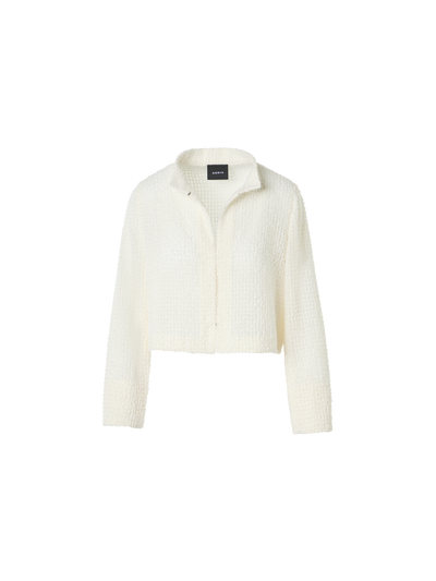 Designer Hockney Cropped Fringed Bolero Jacket - ecru