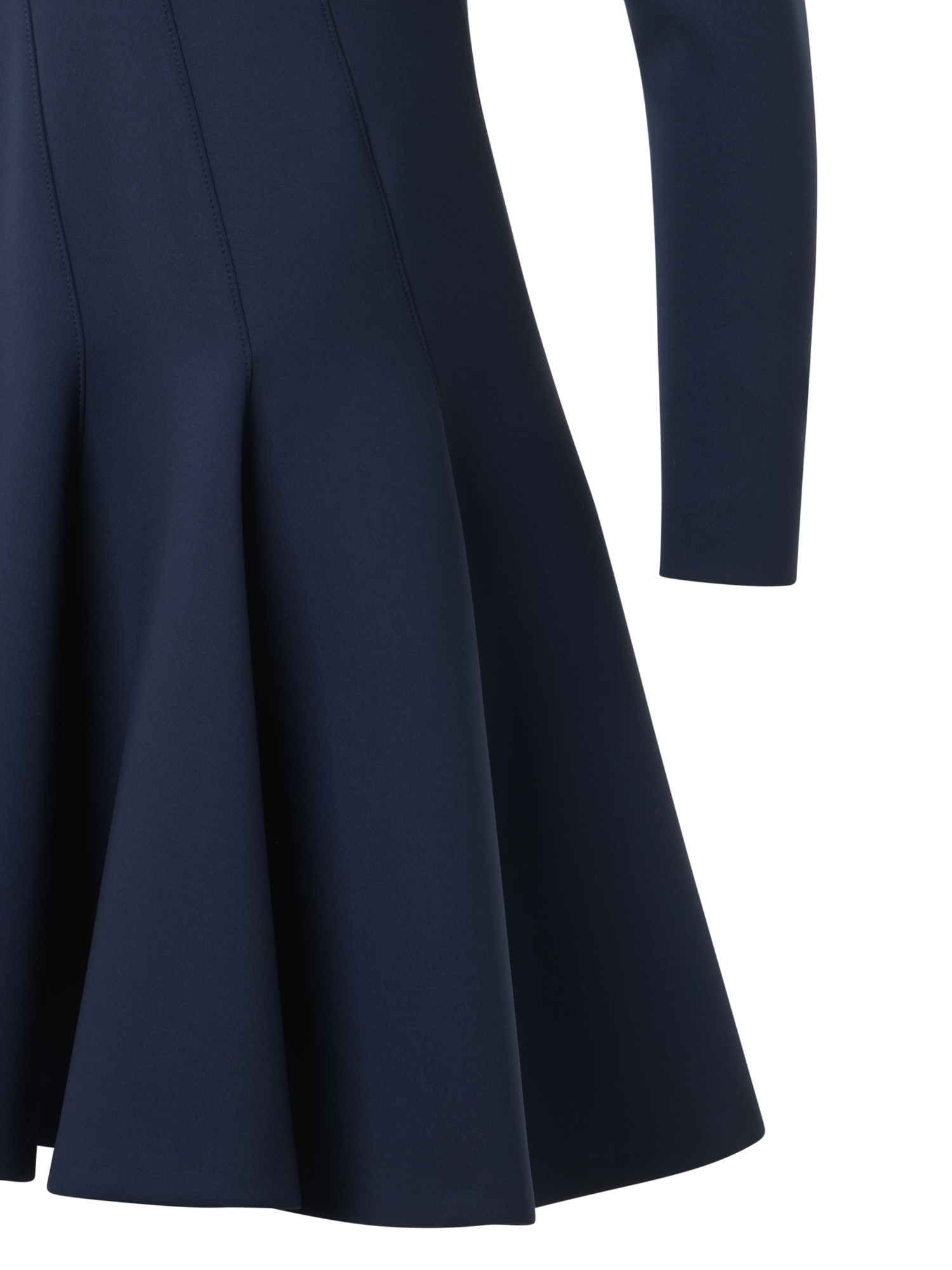 Designer Fit-and-Flare Techno Neoprene Dress - blue