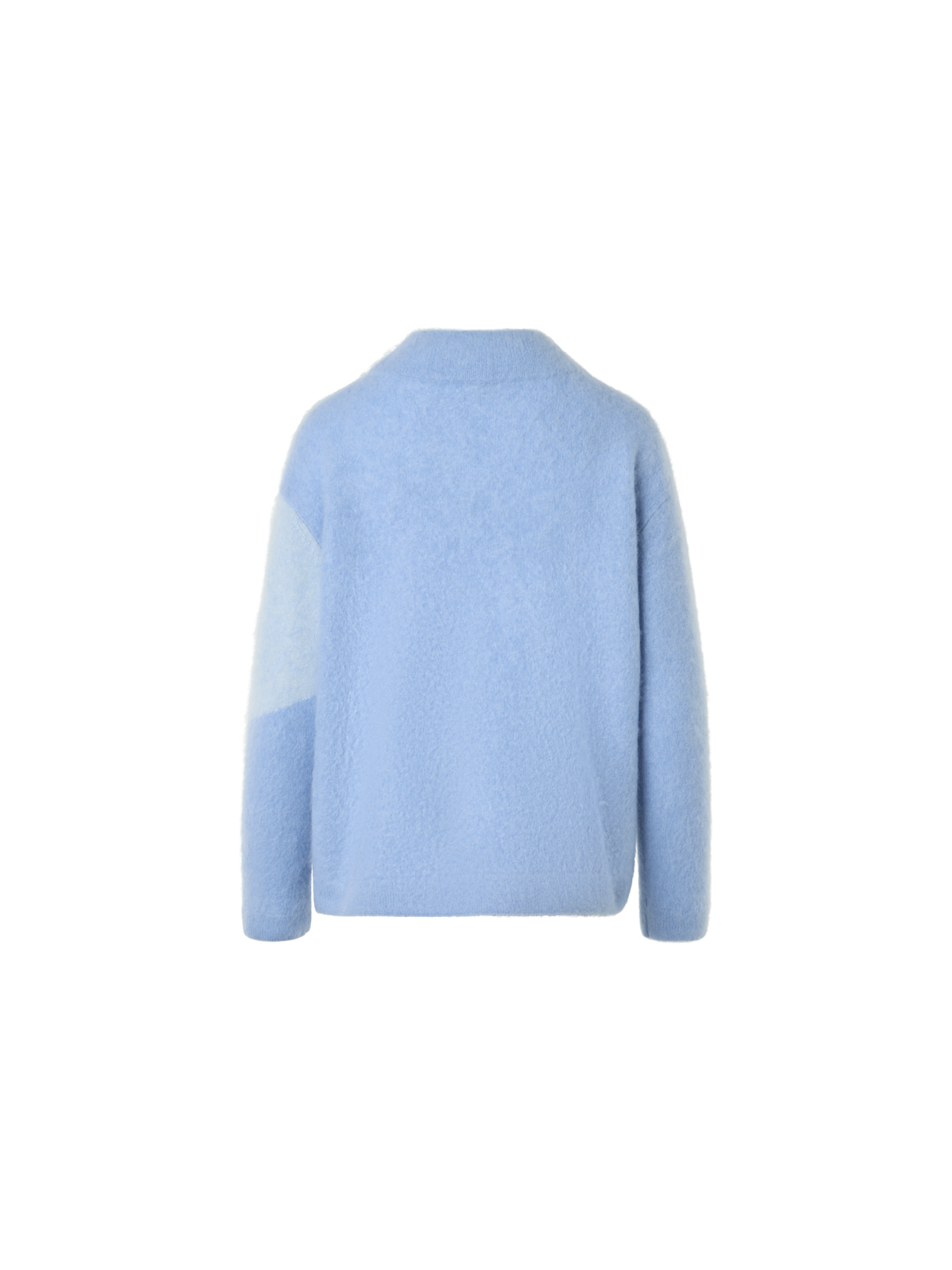 Designer Cloud Cashmere Sweater with Sunbeam Intarsia - blue