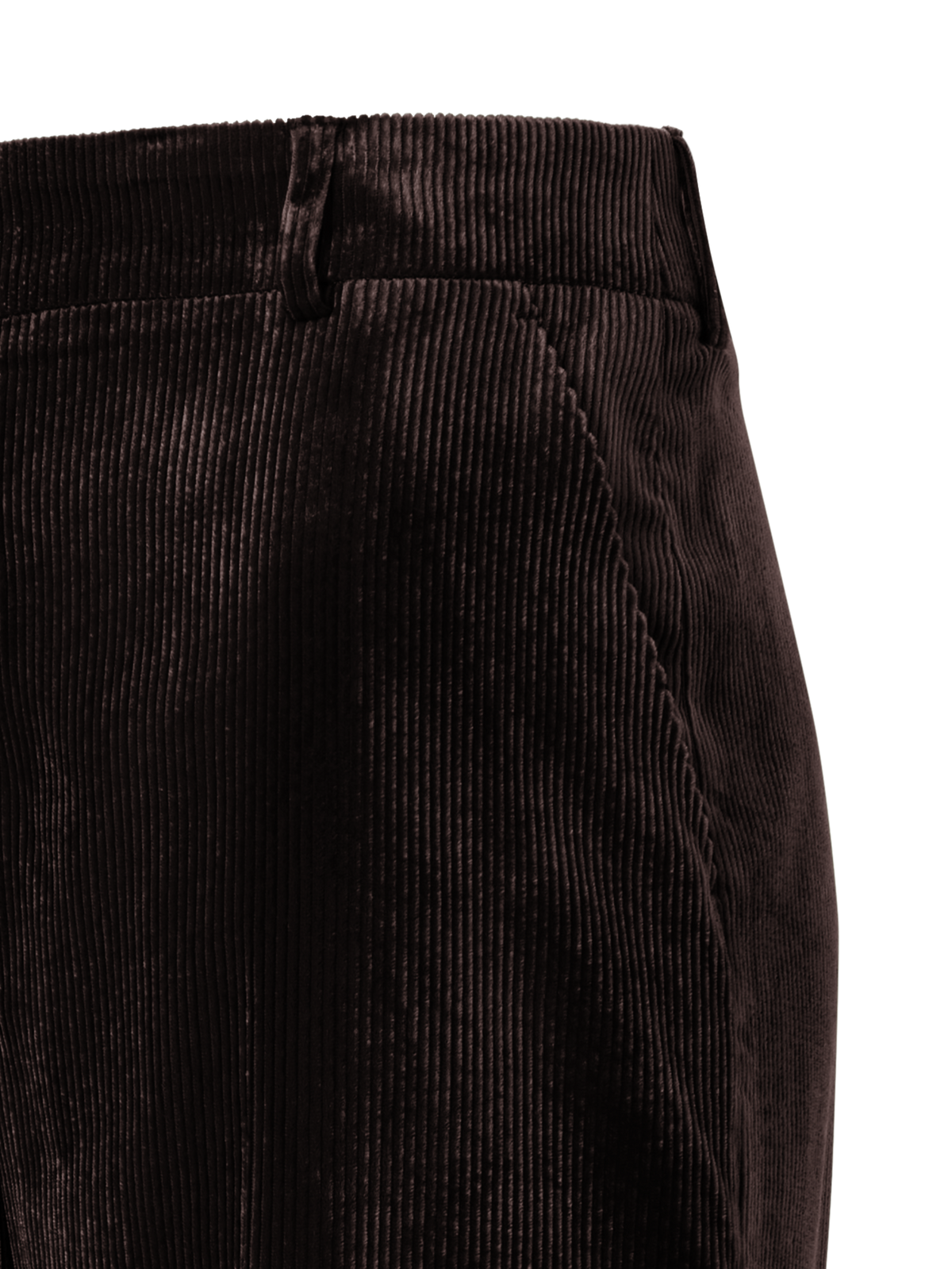 Designer Wide Leg Pants in Fluid Corduroy - brown