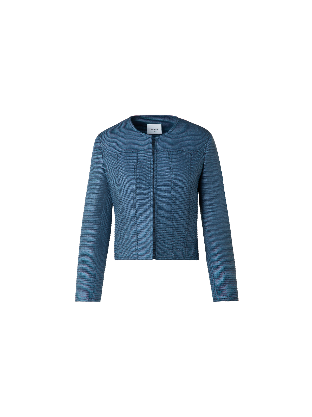 Designer Short Jacket in Indian Silk Ottoman - blue