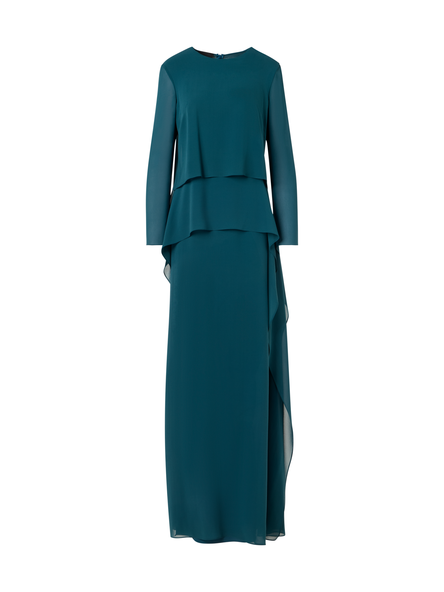 Designer Silk Georgette Gown - blue