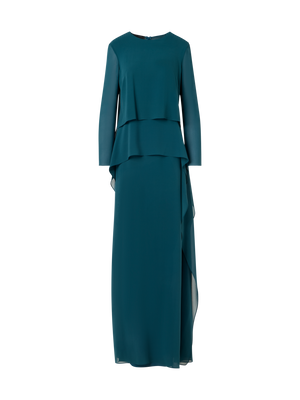 Designer Silk Georgette Gown - blue