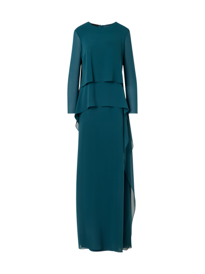 Designer Silk Georgette Gown - blue