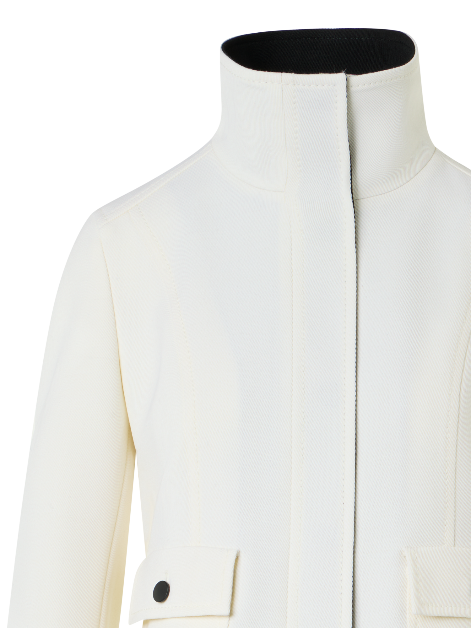 Designer Contrast Wool Tricotine Jacket - multicolor - ecru