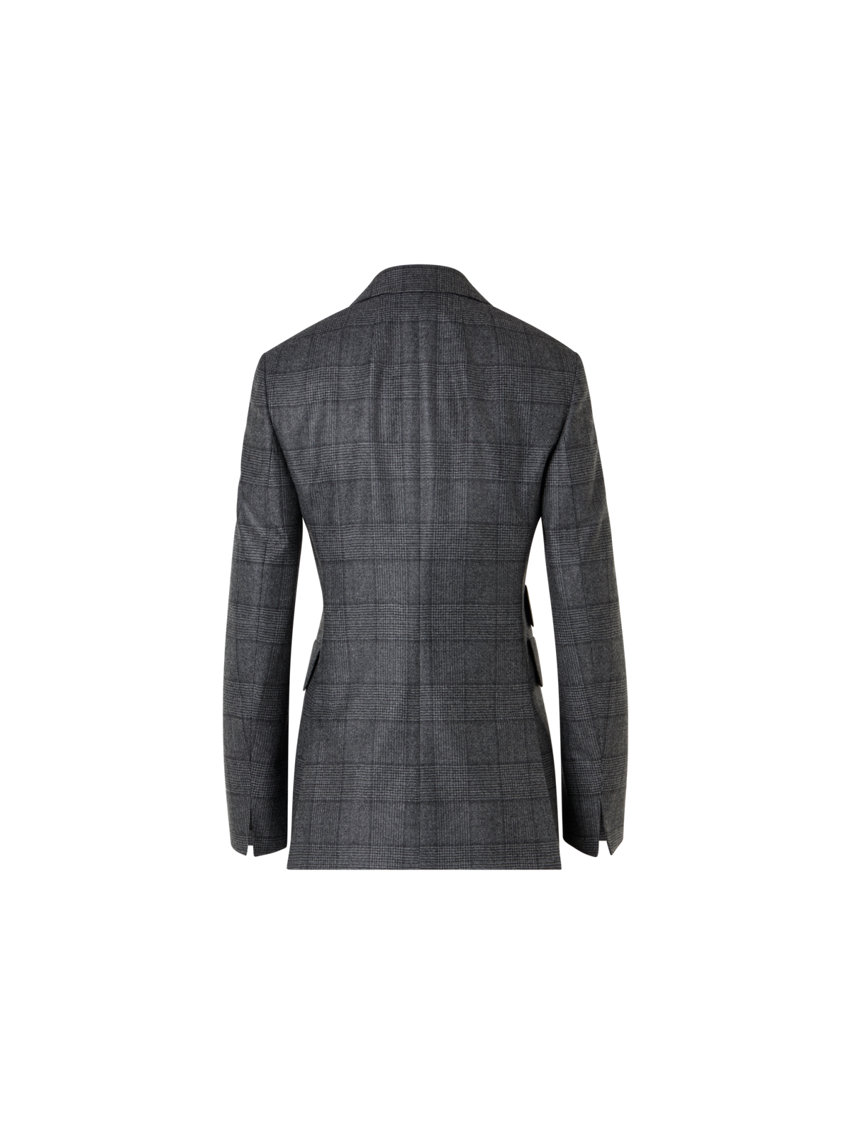 Designer Straight Wool Flannel Jacket in Prince of Wales - grey - multicolor - black