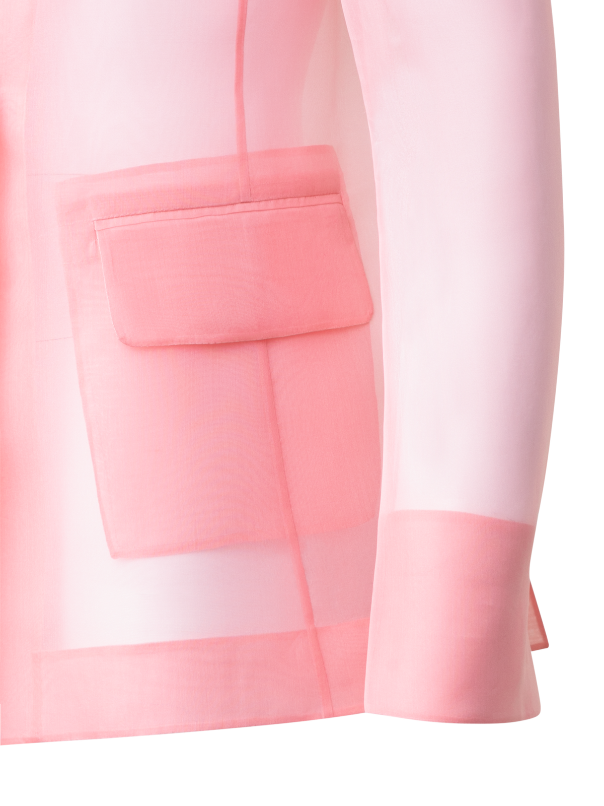 Designer Long Sheer Silk Jacket - pink