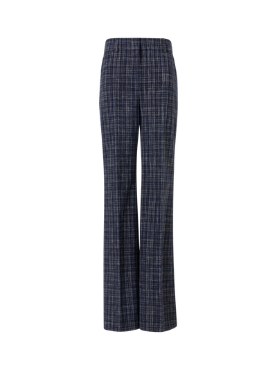 Designer Florine Wide-Straight-Leg Pants in Wool-Viscose Blend - navy