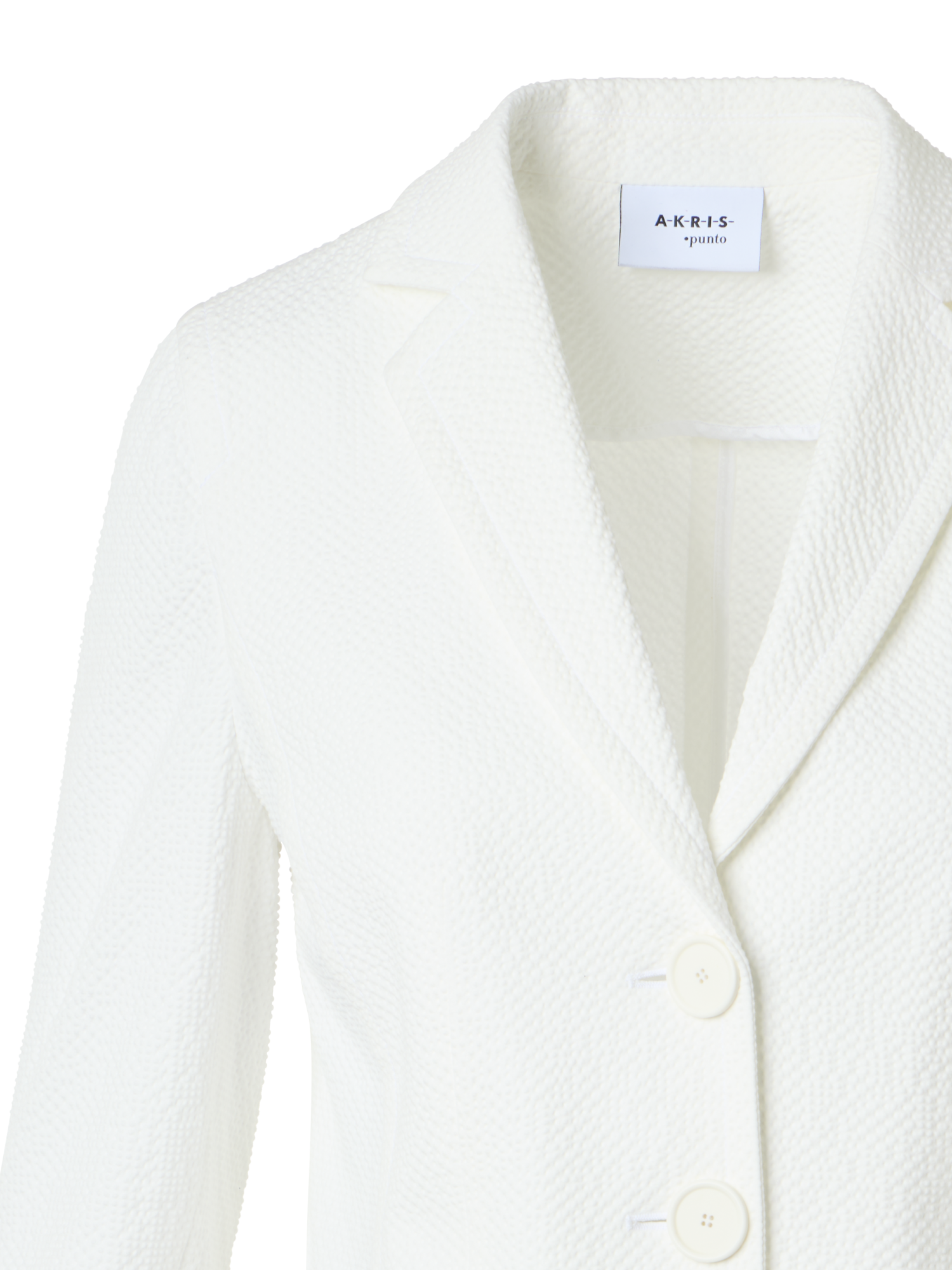Designer Relaxed Cotton Stretch Seersucker Jacket - white