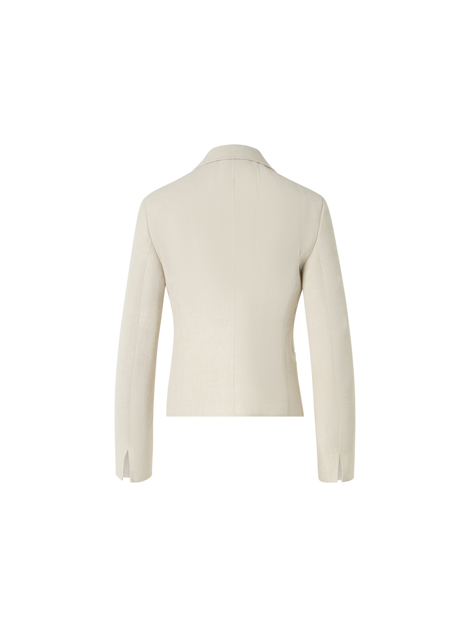 Designer Deneuve Short Fitted Jacket in Linen Wool Double-Face - neutral - beige