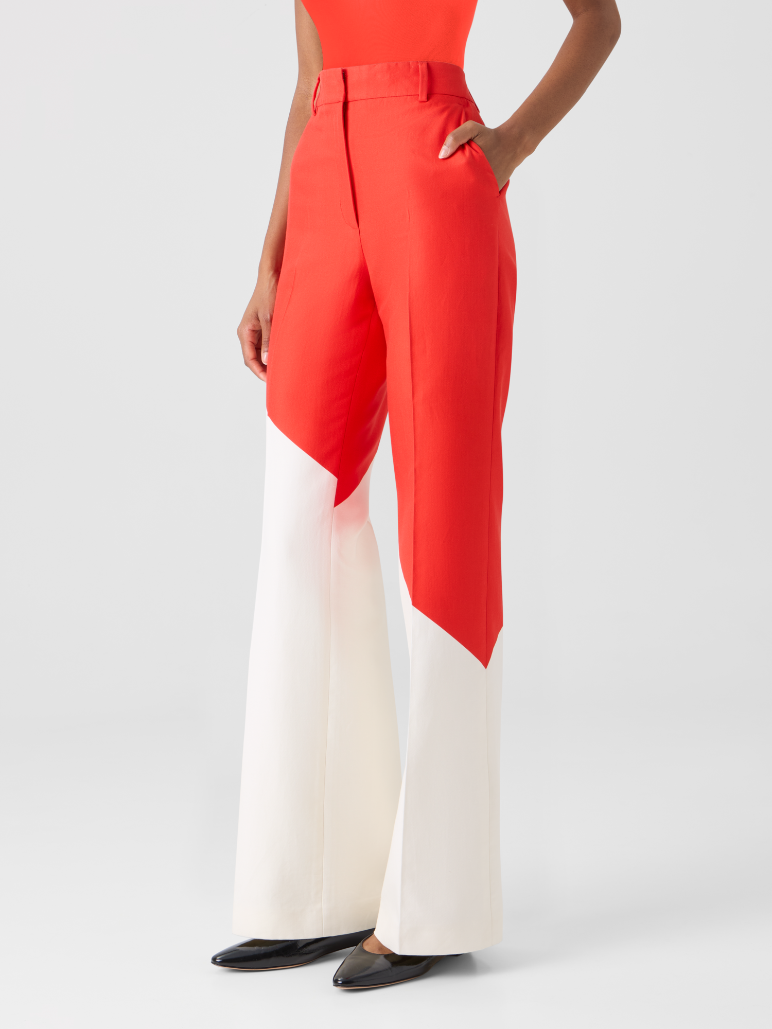 Designer Florine Straight Wide Pants with Polygon Print - multicolor 